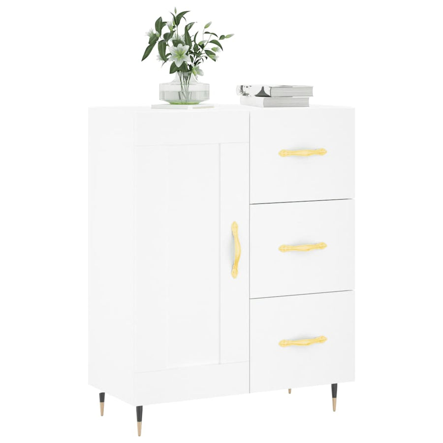 Dressoir 69,5X34X90 Cm Bewerkt Hout Wit
