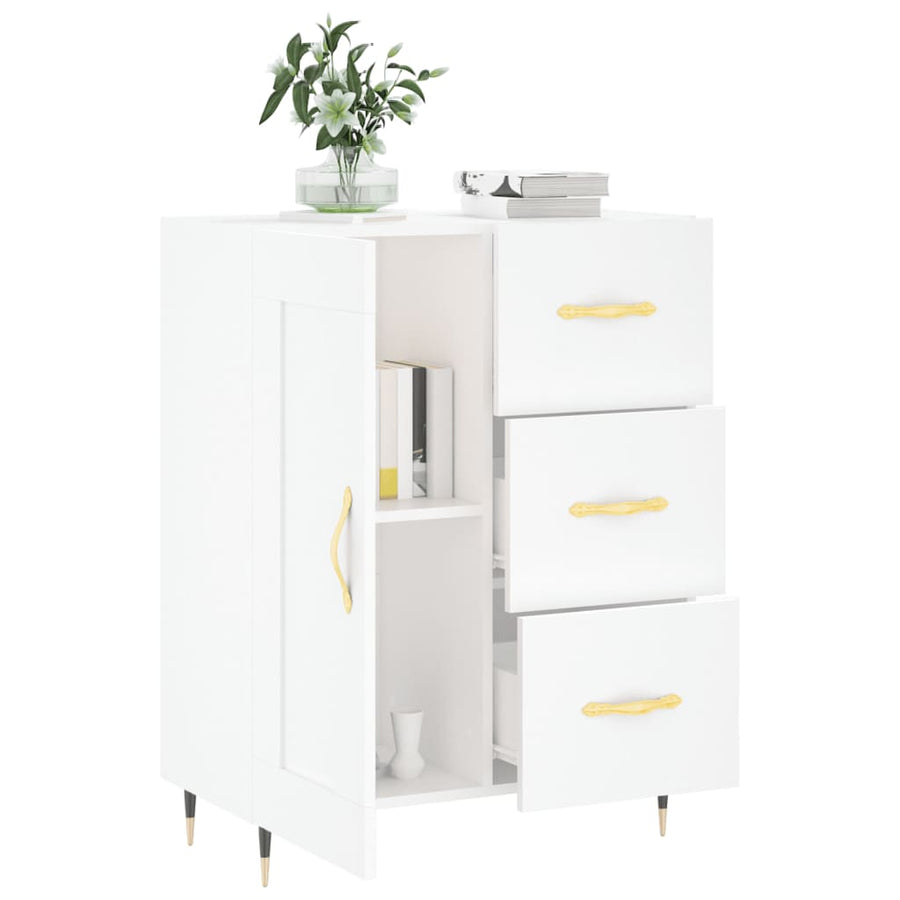 Dressoir 69,5X34X90 Cm Bewerkt Hout Wit