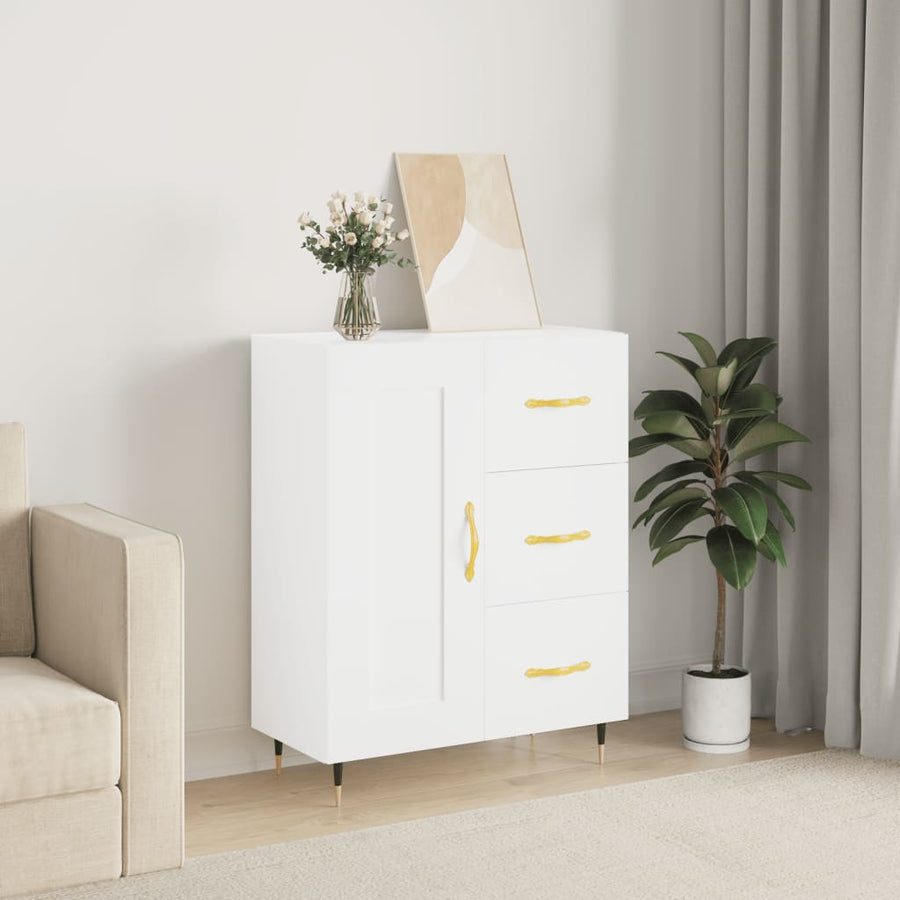 Dressoir 69,5X34X90 Cm Bewerkt Hout Wit