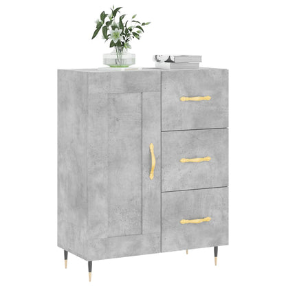 Dressoir 69,5X34X90 Cm Bewerkt Hout Betongrijs