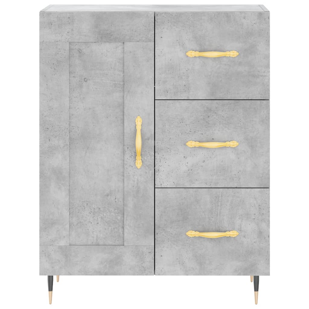 Dressoir 69,5X34X90 Cm Bewerkt Hout Betongrijs