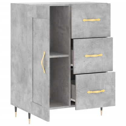 Dressoir 69,5X34X90 Cm Bewerkt Hout Betongrijs