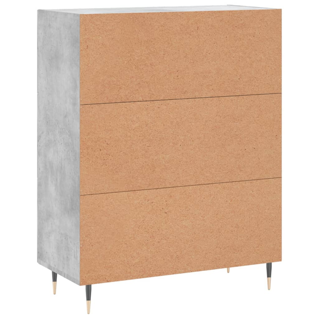Dressoir 69,5X34X90 Cm Bewerkt Hout Betongrijs