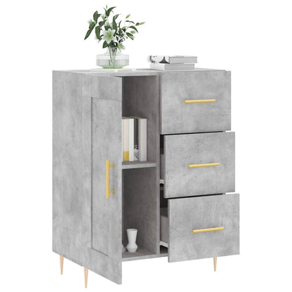 Dressoir 69,5X34X90 Cm Bewerkt Hout Betongrijs