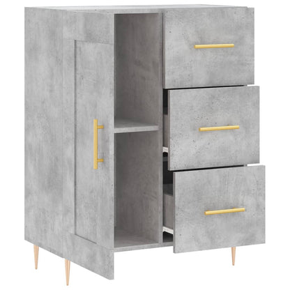 Dressoir 69,5X34X90 Cm Bewerkt Hout Betongrijs