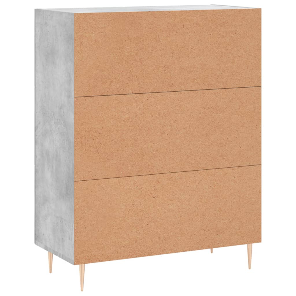 Dressoir 69,5X34X90 Cm Bewerkt Hout Betongrijs