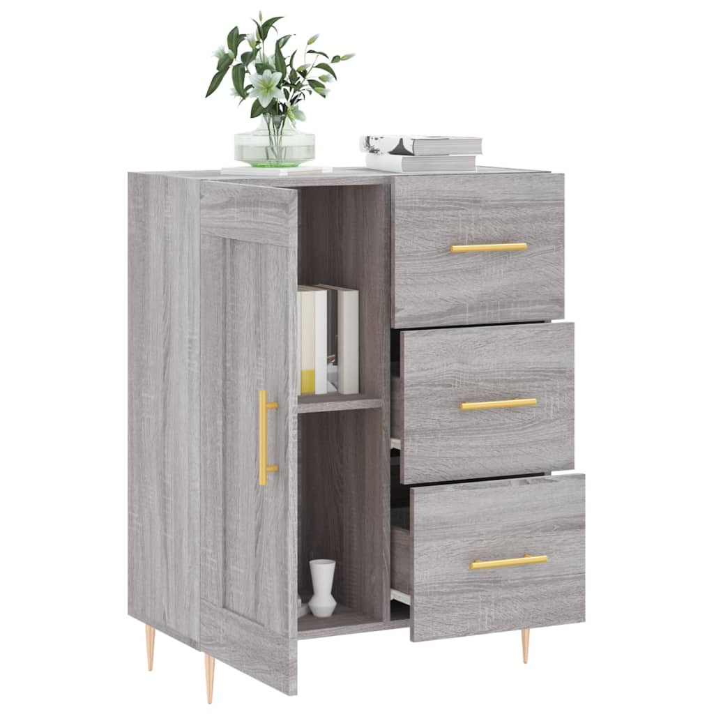 Dressoir 69,5X34X90 Cm Bewerkt Hout Grijs Sonoma Eikenkleurig