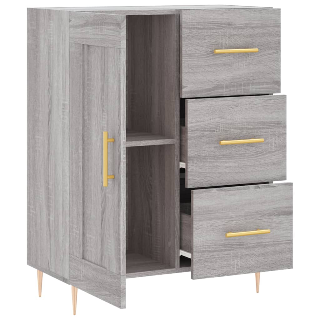 Dressoir 69,5X34X90 Cm Bewerkt Hout Grijs Sonoma Eikenkleurig