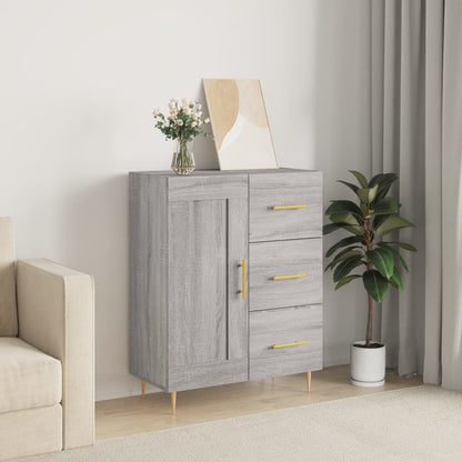 Dressoir 69,5X34X90 Cm Bewerkt Hout Grijs Sonoma Eikenkleurig