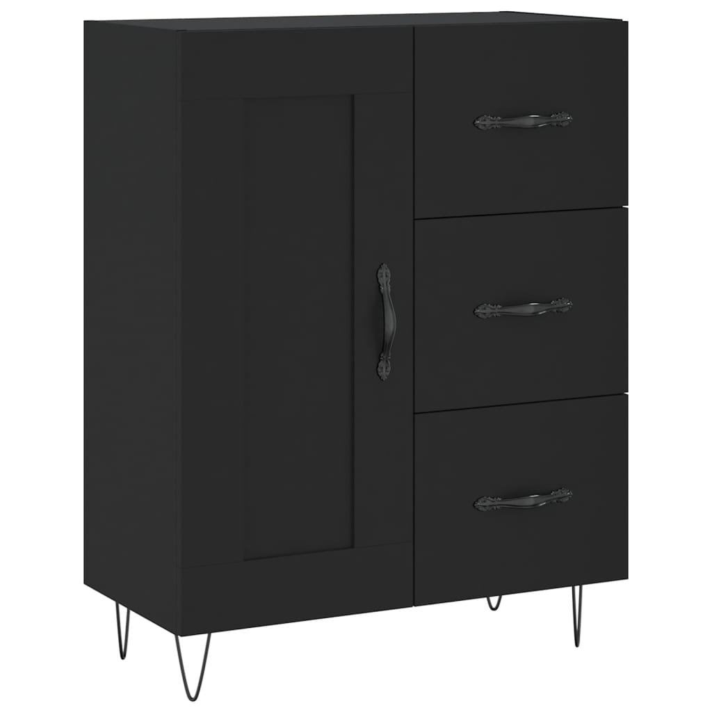Dressoir 69,5X34X90 Cm Bewerkt Hout Zwart
