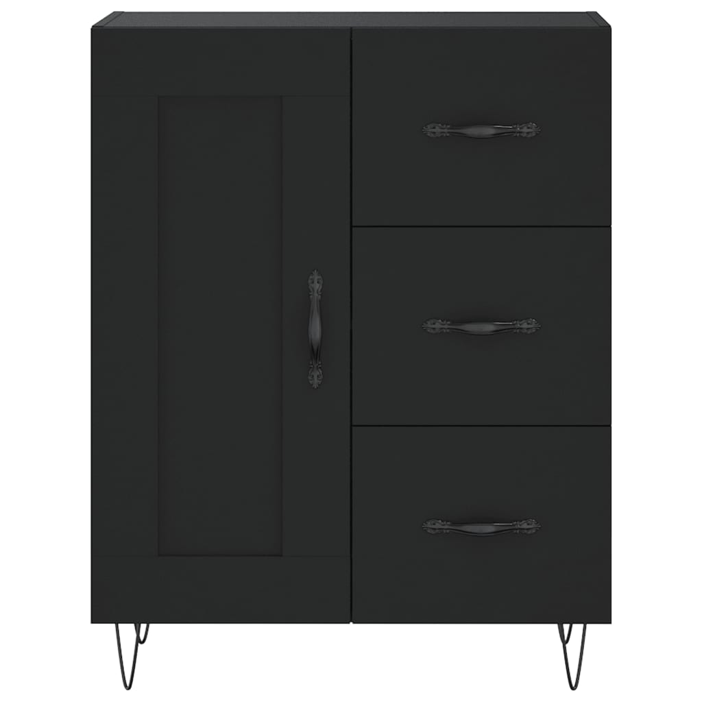 Dressoir 69,5X34X90 Cm Bewerkt Hout Zwart