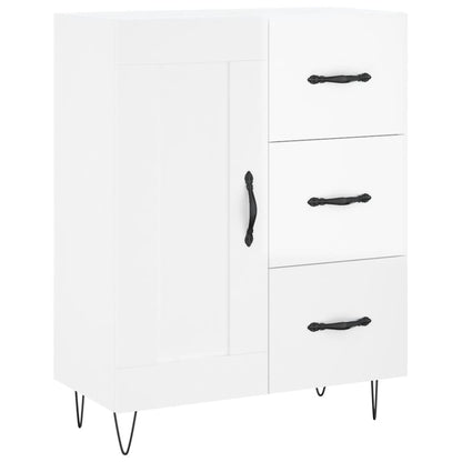 Dressoir 69,5X34X90 Cm Bewerkt Hout Hoogglans Wit