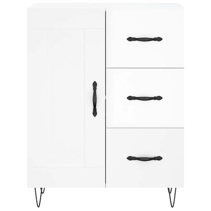 Dressoir 69,5X34X90 Cm Bewerkt Hout Hoogglans Wit