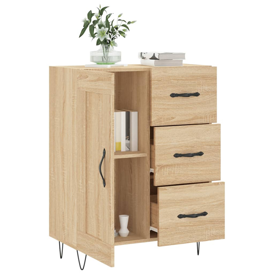 Dressoir 69,5X34X90 Cm Bewerkt Hout Sonoma Eikenkleurig