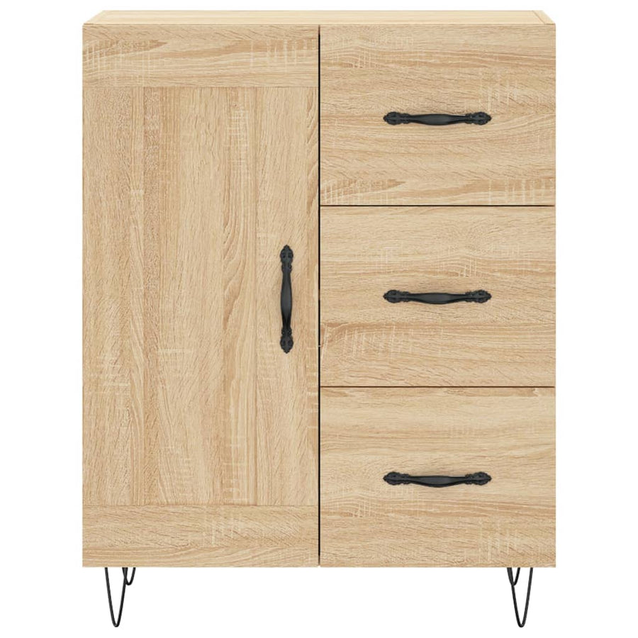 Dressoir 69,5X34X90 Cm Bewerkt Hout Sonoma Eikenkleurig