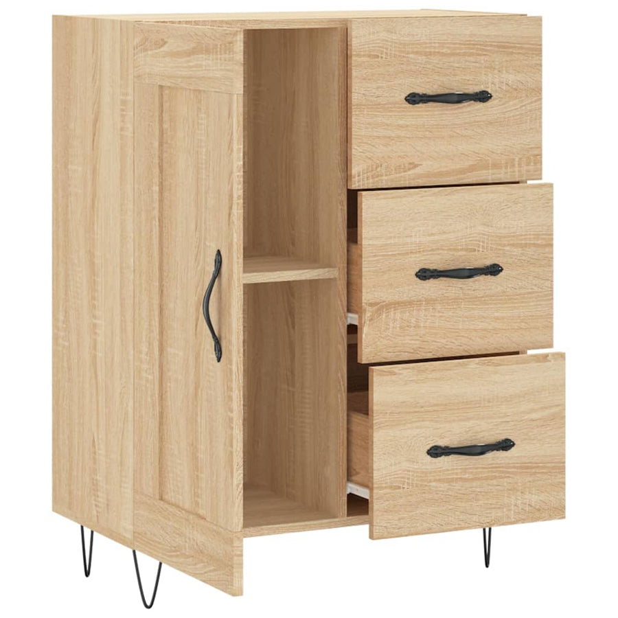 Dressoir 69,5X34X90 Cm Bewerkt Hout Sonoma Eikenkleurig