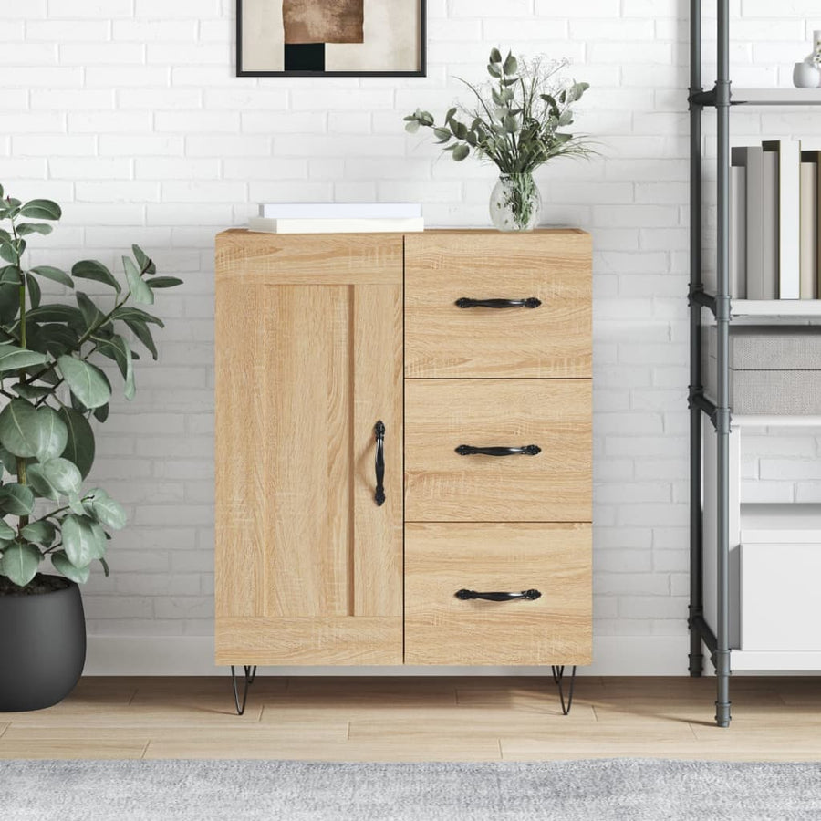 Dressoir 69,5X34X90 Cm Bewerkt Hout Sonoma Eikenkleurig