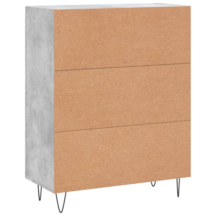 Dressoir 69,5X34X90 Cm Bewerkt Hout Betongrijs