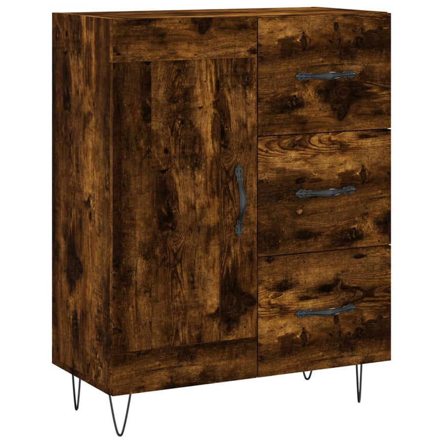Dressoir 69,5x34x90 cm bewerkt hout gerookt eikenkleurig