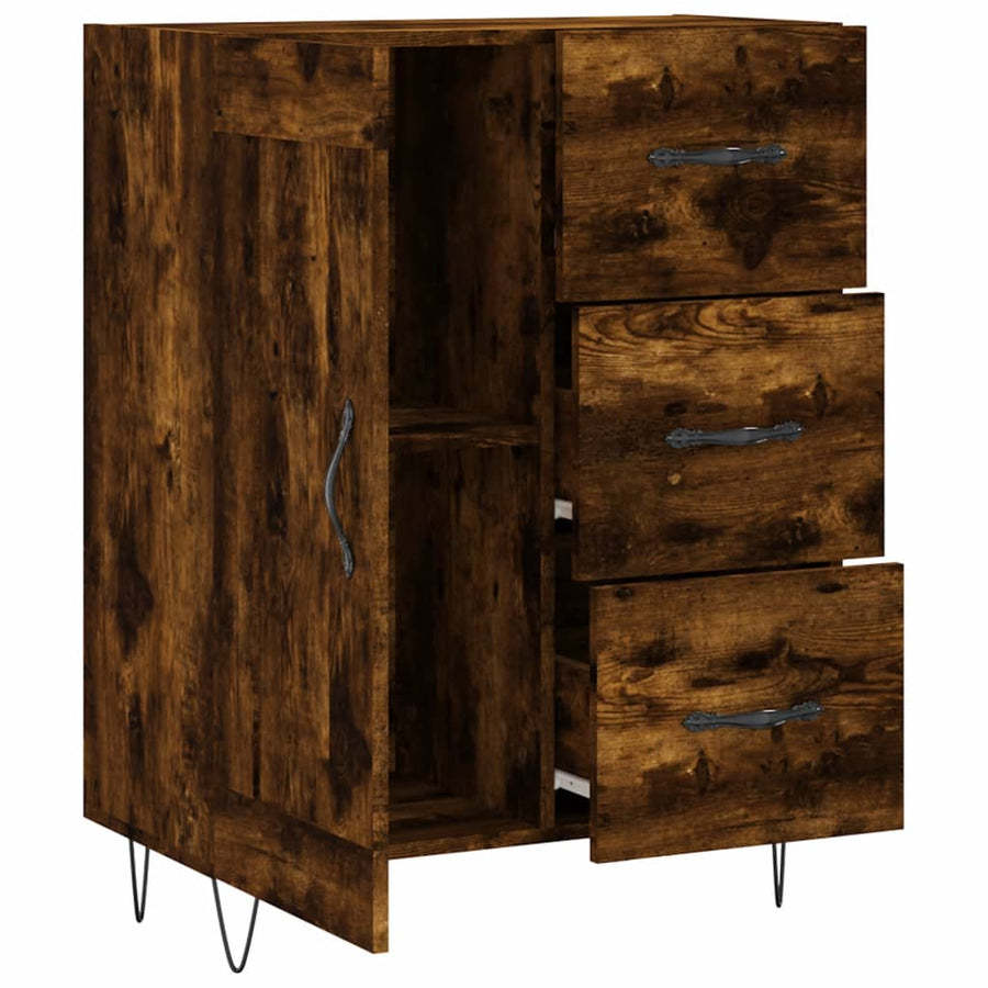 Dressoir 69,5x34x90 cm bewerkt hout gerookt eikenkleurig