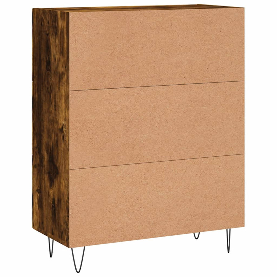 Dressoir 69,5x34x90 cm bewerkt hout gerookt eikenkleurig