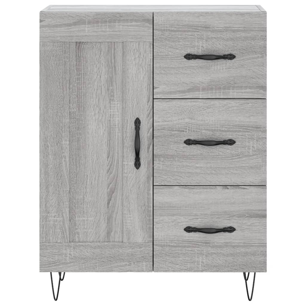 Dressoir 69,5X34X90 Cm Bewerkt Hout Eikenkleurig Grijs sonoma