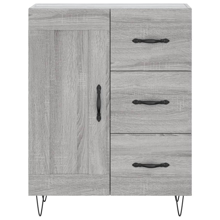 Dressoir 69,5X34X90 Cm Bewerkt Hout Eikenkleurig Grijs sonoma