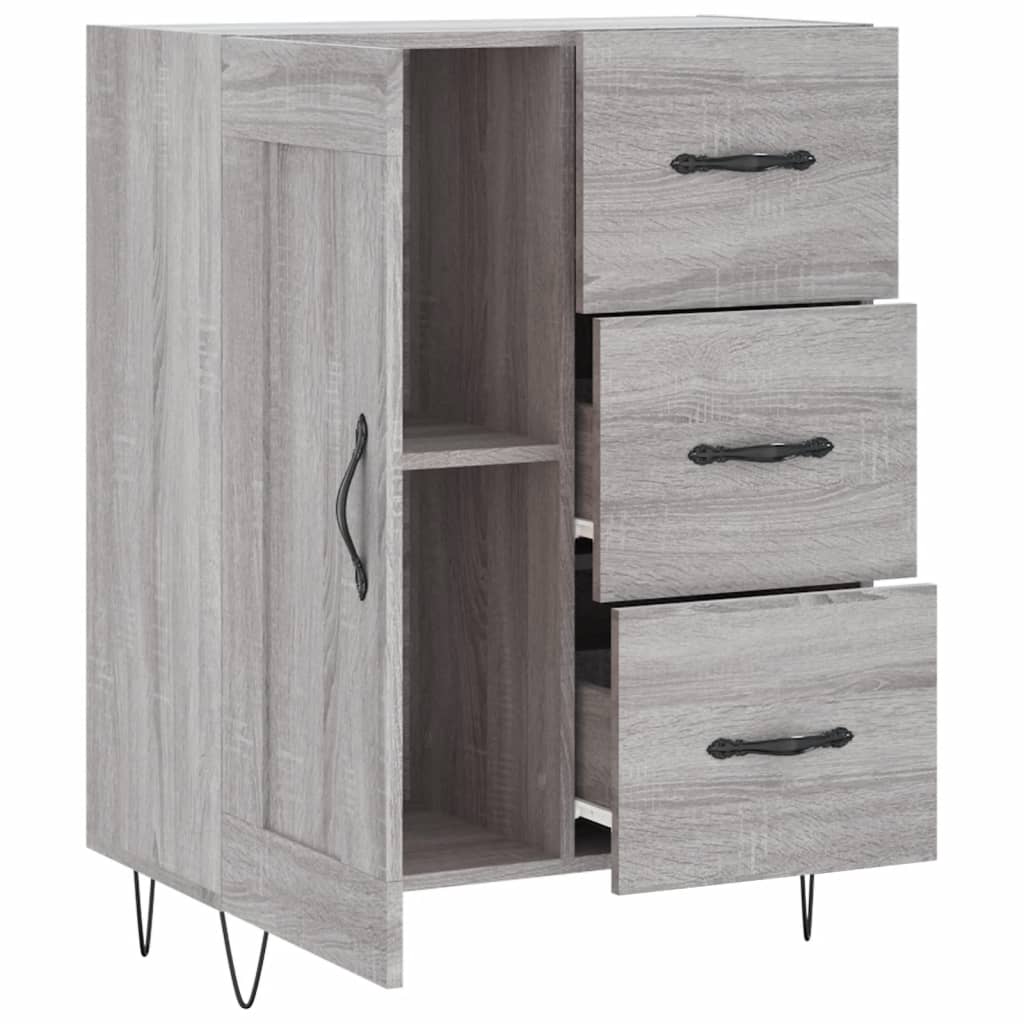 Dressoir 69,5X34X90 Cm Bewerkt Hout Eikenkleurig Grijs sonoma