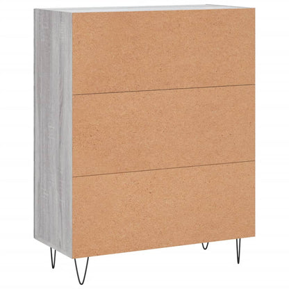 Dressoir 69,5X34X90 Cm Bewerkt Hout Eikenkleurig Grijs sonoma