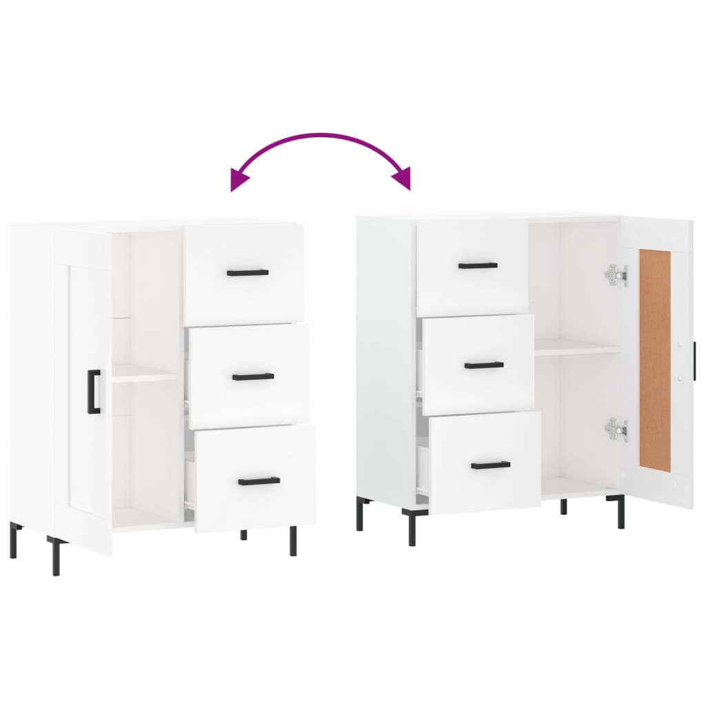 Dressoir 69,5X34X90 Cm Bewerkt Hout Wit