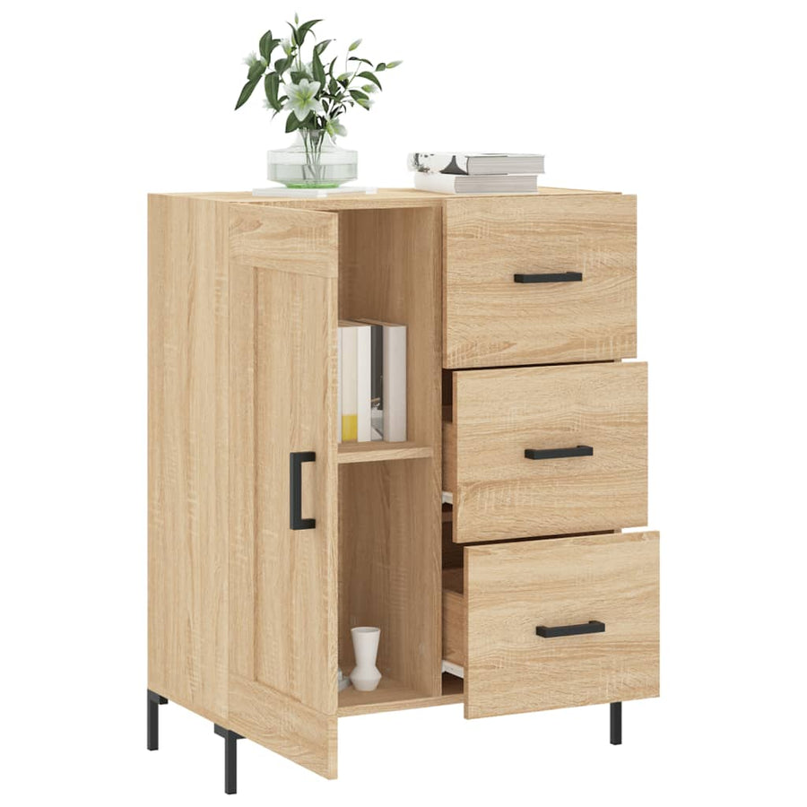Dressoir 69,5X34X90 Cm Bewerkt Hout Kleurig Sonoma eiken