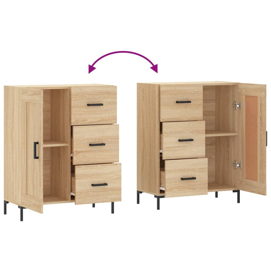 Dressoir 69,5X34X90 Cm Bewerkt Hout Kleurig Sonoma eiken