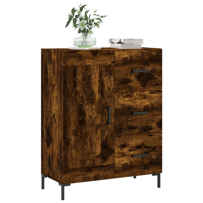 Dressoir 69,5X34X90 Cm Bewerkt Hout Gerookt Eikenkleurig