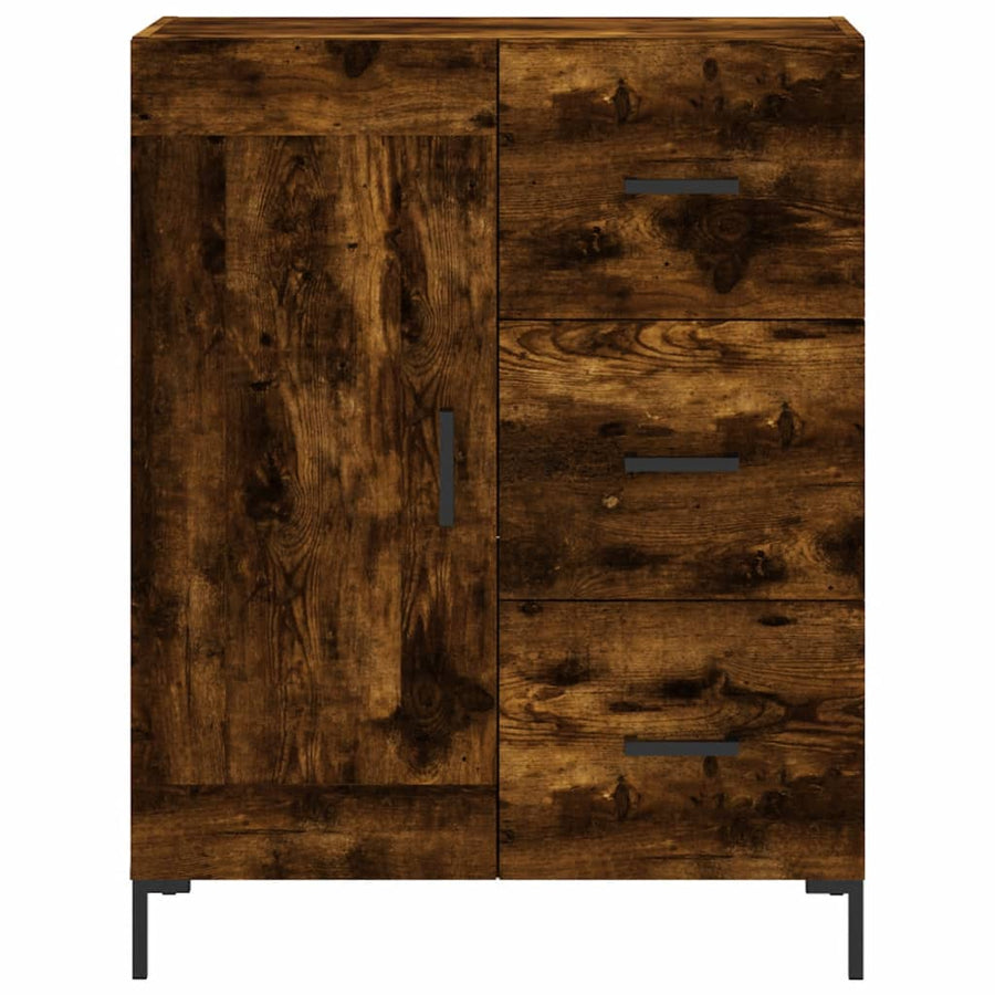 Dressoir 69,5X34X90 Cm Bewerkt Hout Gerookt Eikenkleurig
