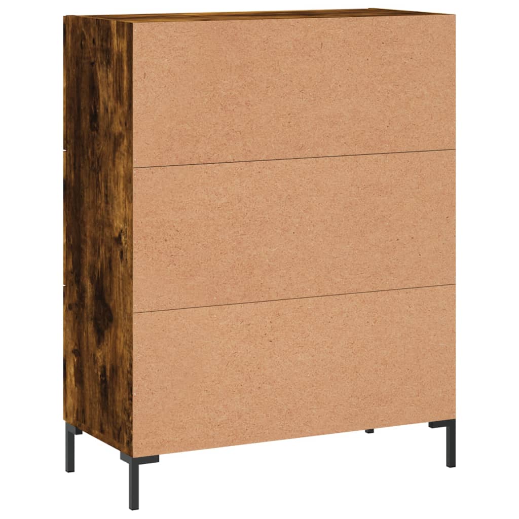 Dressoir 69,5X34X90 Cm Bewerkt Hout Gerookt Eikenkleurig