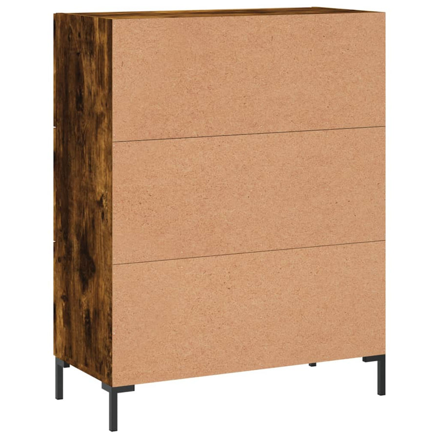 Dressoir 69,5X34X90 Cm Bewerkt Hout Gerookt Eikenkleurig