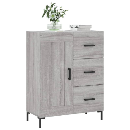 Dressoir 69,5X34X90 Cm Bewerkt Hout Eikenkleurig Grijs sonoma