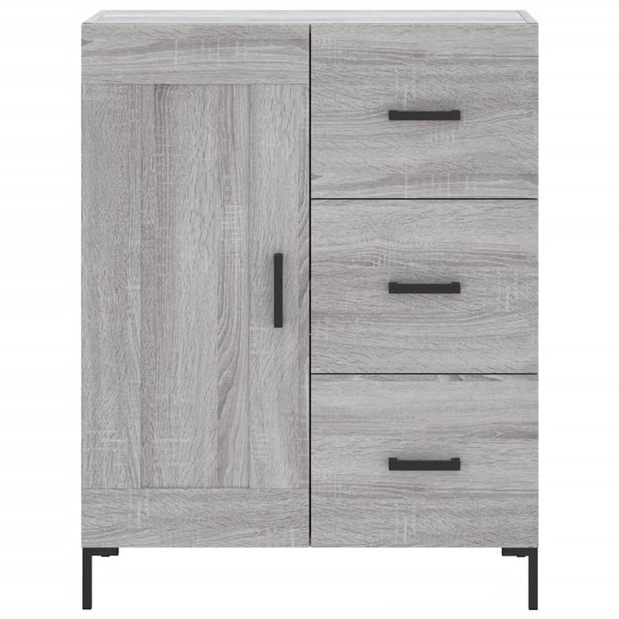 Dressoir 69,5X34X90 Cm Bewerkt Hout Eikenkleurig Grijs sonoma