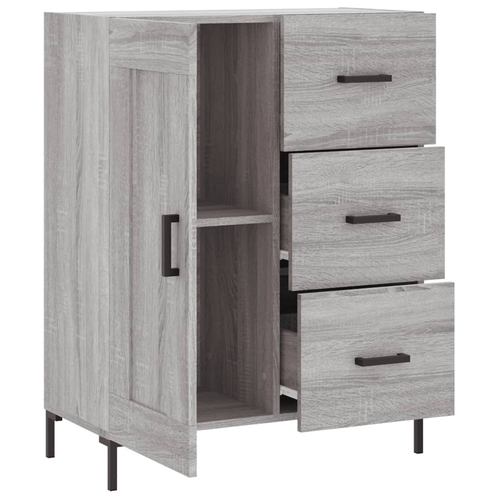 Dressoir 69,5X34X90 Cm Bewerkt Hout Eikenkleurig Grijs sonoma