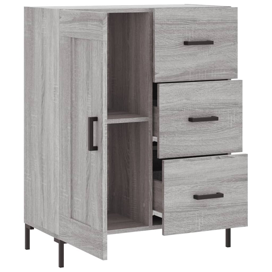 Dressoir 69,5X34X90 Cm Bewerkt Hout Eikenkleurig Grijs sonoma