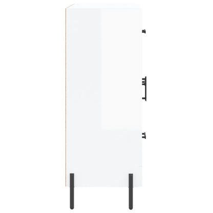 Dressoir 69,5X34X90 Cm Bewerkt Hout Hoogglans Wit