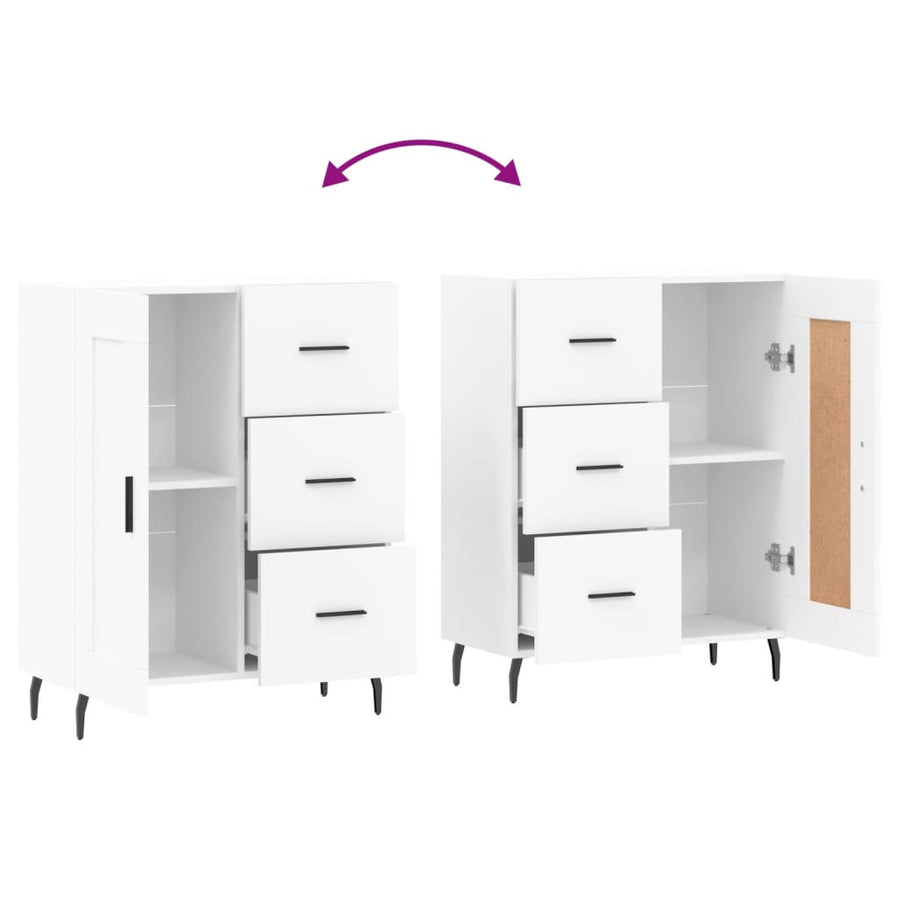 Dressoir 69,5X34X90 Cm Bewerkt Hout Wit