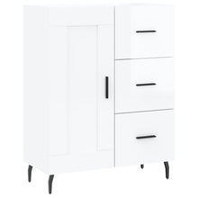 Dressoir 69,5X34X90 Cm Bewerkt Hout Hoogglans Wit