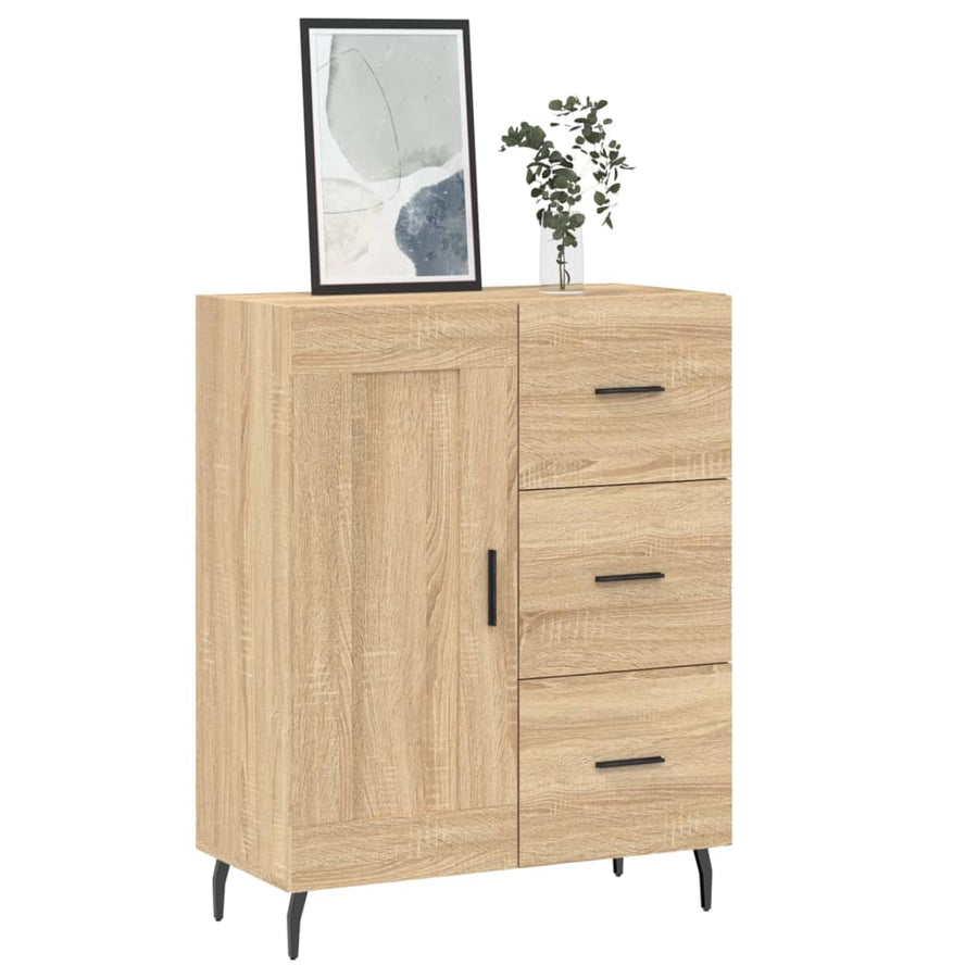 Dressoir 69,5X34X90 Cm Bewerkt Hout Kleurig Sonoma eiken
