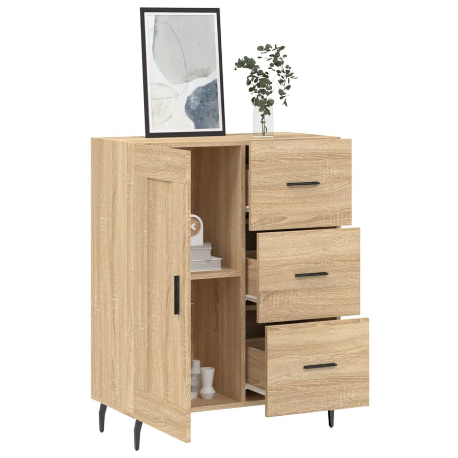Dressoir 69,5X34X90 Cm Bewerkt Hout Kleurig Sonoma eiken