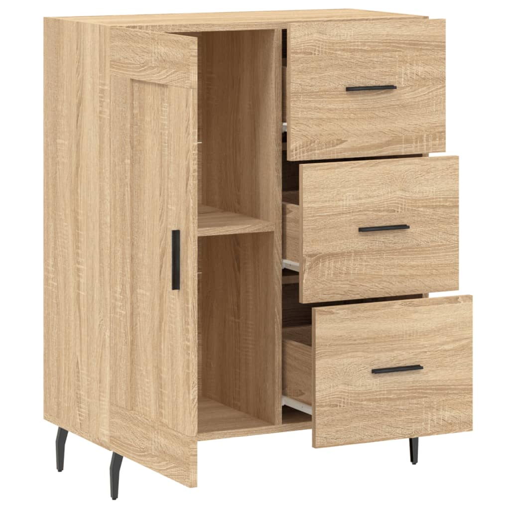 Dressoir 69,5X34X90 Cm Bewerkt Hout Kleurig Sonoma eiken