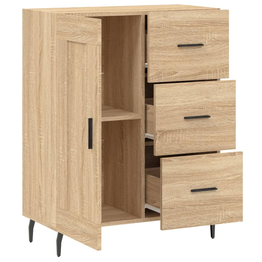 Dressoir 69,5X34X90 Cm Bewerkt Hout Kleurig Sonoma eiken