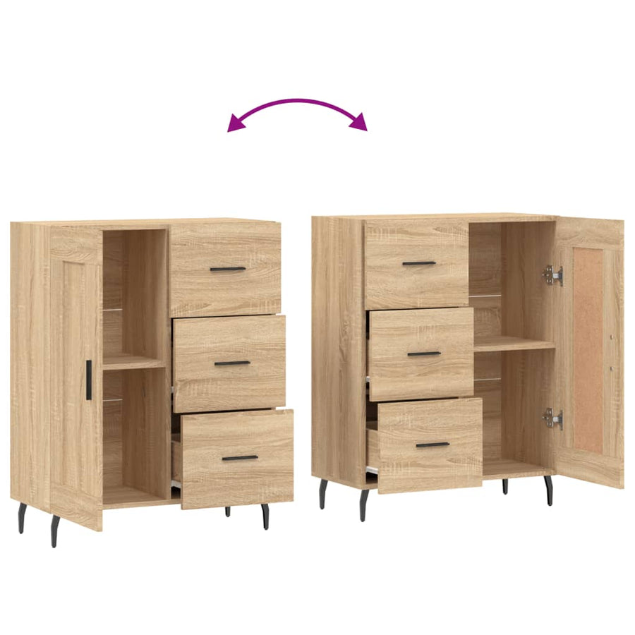 Dressoir 69,5X34X90 Cm Bewerkt Hout Kleurig Sonoma eiken