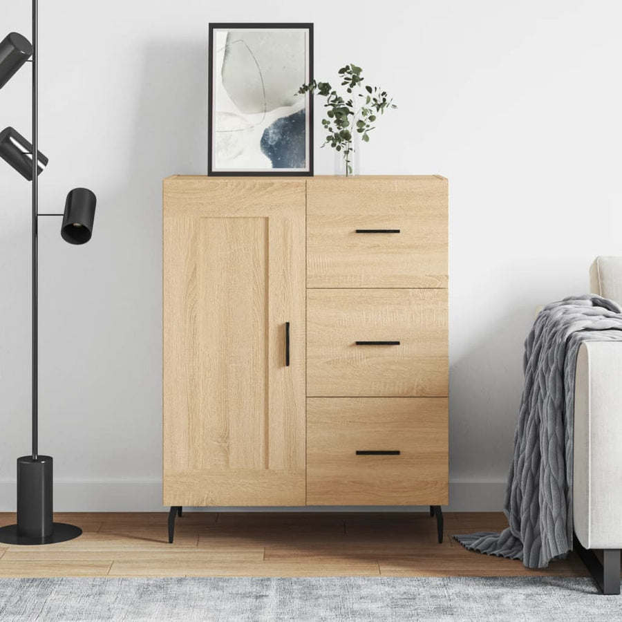 Dressoir 69,5X34X90 Cm Bewerkt Hout Kleurig Sonoma eiken