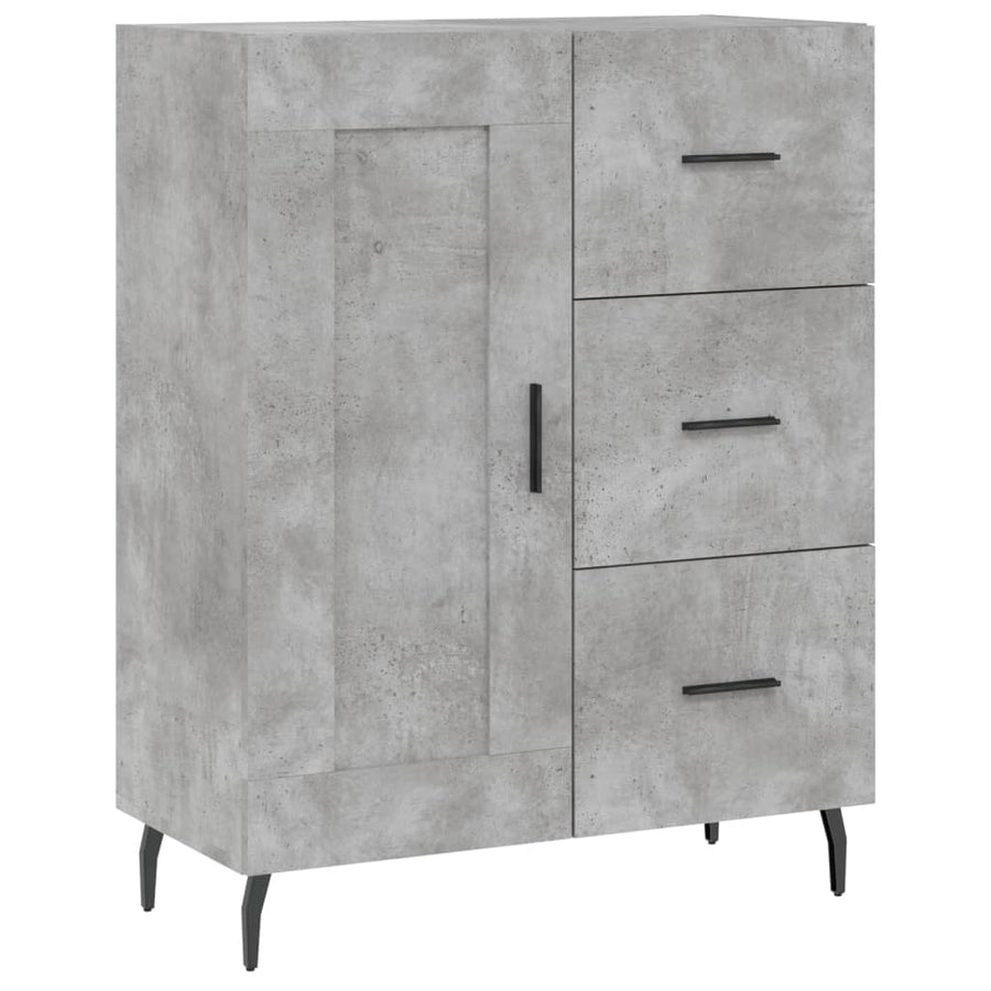 Dressoir 69,5X34X90 Cm Bewerkt Hout Betongrijs
